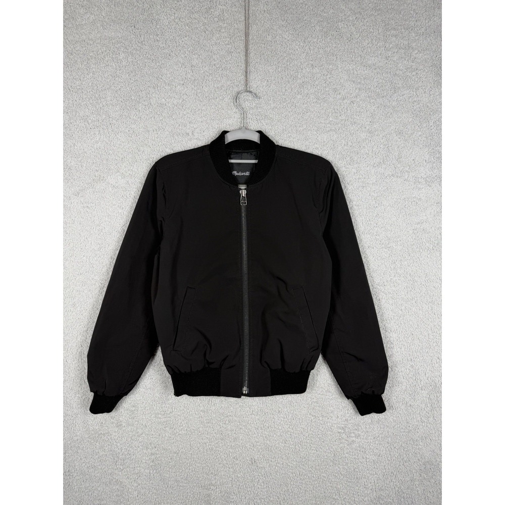 Madewell Women's Side-Zip Bomber Jacket Black Size XS